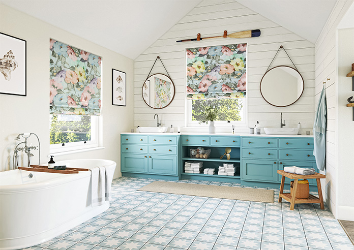 Amelia Faux Silk, Coral Kiss - Motorised Roman Blind - Image 6